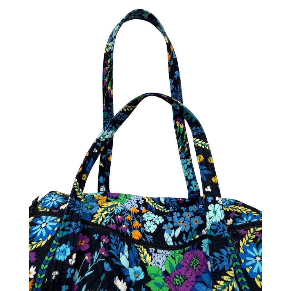 Vera Bradley Weekender Travel Bag Midnight Blues Zipper Floral Pocket Gift 1094 - Picture 4 of 15